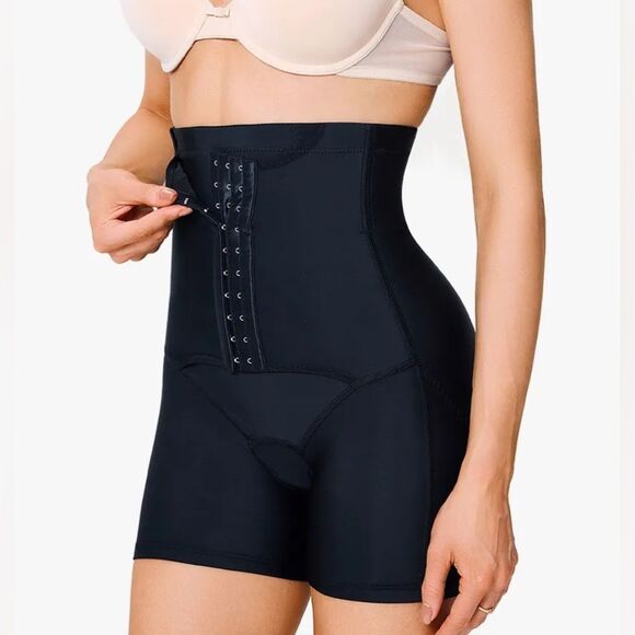 Brabic Adjustable Front Buckle Pleated Tummy Control Shapewear Nude S NWT IN PKG - Picture 2 of 10